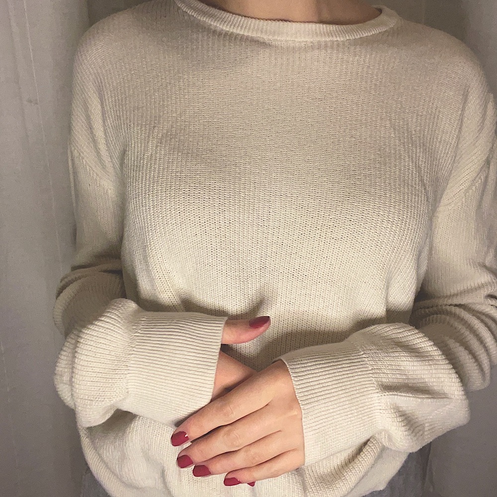 Brandy Melville white knit sweater. Size small.